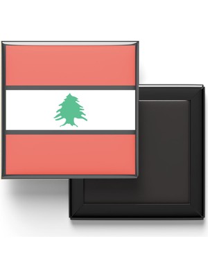 İberk Buzdolap Magneti Lübnan Lebanon Beyrut Bayrağı - Vektörel Bayrak