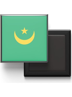 İberk Buzdolap Magneti Moritanya Mauritania Nouakchott Bayrağı - Vektörel Bayrak