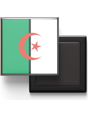İberk Buzdolap Magneti Cezayir Algeria Cezayir Bayrağı - Vektörel Bayrak