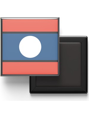 İberk Buzdolap Magneti Laos Vientiane Bayrağı - Vektörel Bayrak