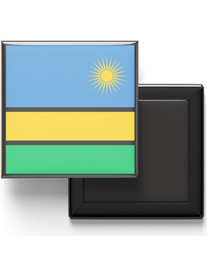İberk Buzdolap Magneti Ruanda Rwanda Kigali Bayrağı - Vektörel Bayrak