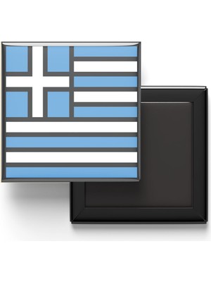İberk Buzdolap Magneti Yunanistan Greece Atina Bayrağı - Vektörel Bayrak