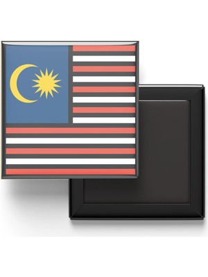 İberk Buzdolap Magneti Malezya Malaysia Kuala Lumpur Bayrağı - Vektörel Bayrak
