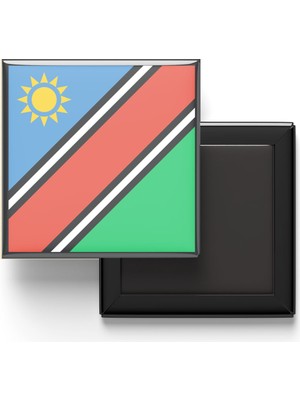 İberk Buzdolap Magneti Namibya Namibia Windhoek Bayrağı - Vektörel Bayrak