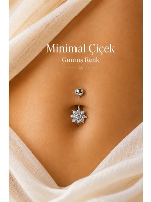 Sacce Scarves & Accessories Minimal Çiçekli Çelik Göbek Piercingi