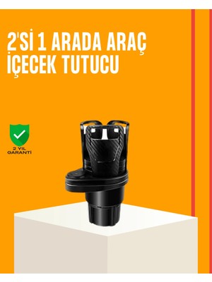 Semel Oto Bardak Tutucu 360° Döner Çift Bölmeli Karbon Fiber Tasarım