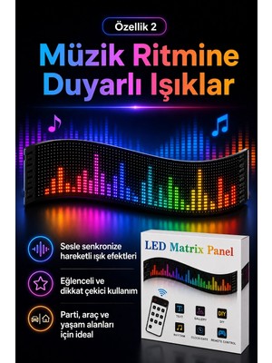 Semel Çok Fonksiyonlu LED Matrix Panel Kayan Yazı Tabelası Saat Tarih ve Metin Destekli
