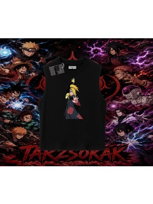 Tarzsokak Deidara Naruto Anime Karakteri Oversize Unisex Kolsuz Tişört Beyaz
