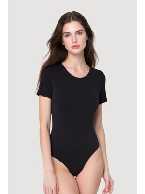 Loule Kadın Giyim Pamuklu & Esnek Kısa Kollu Bisiklet Yaka Çıtçıtlı Body LL.K61.O82.001