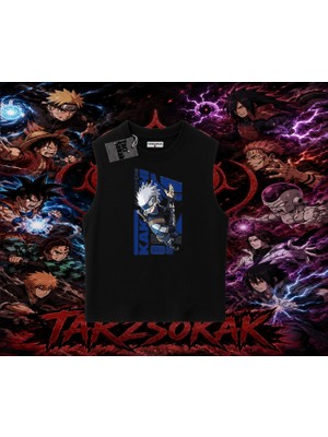 Tarzsokak Kakashi Hatake Naruto Anime Karakteri Oversize Unisex Kolsuz Tişört Beyaz