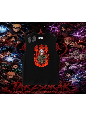 Tarzsokak Jiraiya Naruto Anime Karakteri Oversize Unisex Kolsuz Tişört Beyaz