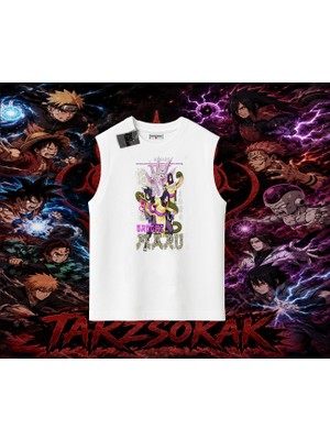Tarzsokak Orochimaru Naruto Anime Karakter Oversize Unisex Kolsuz Tişört Beyaz