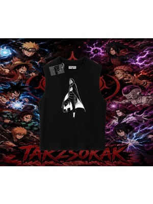 Tarzsokak Itachi Uchiha Naruto Anime Karakteri Oversize Unisex Kolsuz Tişört Beyaz