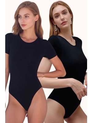 Loule Kadın Giyim Kısa Kol Pamuklu & Esnek 2 Adet Alttan Çıtçıtlı Body