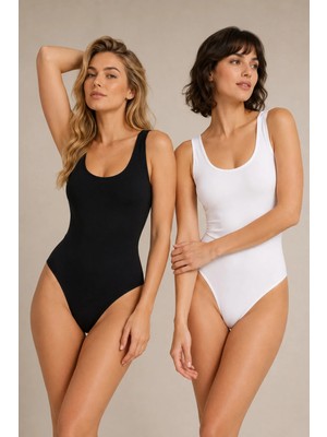 Loule Kadın %95 Pamuklu Alttan Kancalı Kalın Askılı 2 Adet Basic Body Atlet – Esnek & Rahat Günlük Kullanım