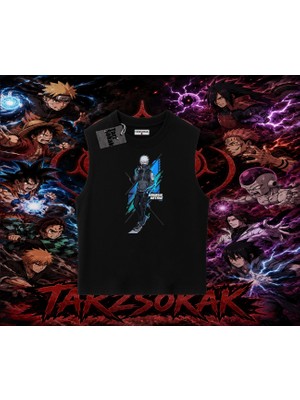 Tarzsokak Kakashi Hatake Naruto Anime Karakteri Oversize Unisex Kolsuz Tişört Beyaz