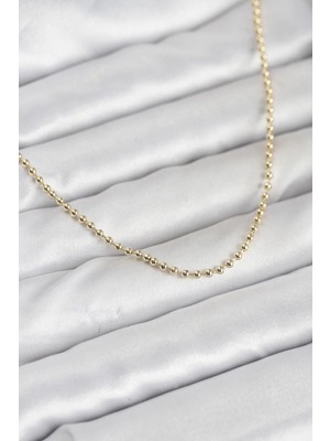 Esranın Dünyası Tegan cm 14K Gold Renk Top Zincirli Model 60 cm Kadın Kolye TG27BKO10987