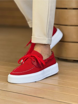 Ovebu MN2602 - Triko Erkek Ayakkabı Kırmızı