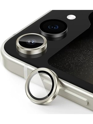 Beta Moda Hub Newface Samsung Galaxy Z Flip 5 Valdez Metal Kamera Lens - Krem