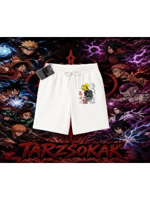 Tarzsokak Deidara Naruto Anime Karakteri Unisex Şort Beyaz