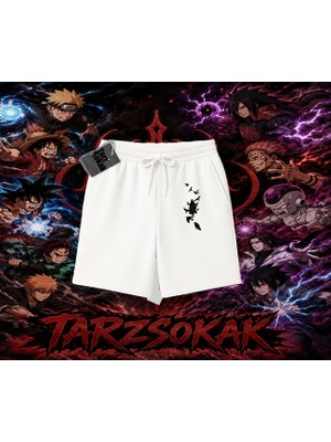 Tarzsokak Itachi Uchiha Naruto Anime Karakteri Unisex Şort Beyaz