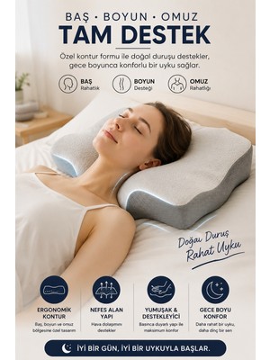 DMC Premium Visco Yastık 62X42 cm Boyun Destekli Ortopedik Uyku Yastığı