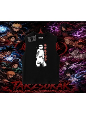 Tarzsokak Rock Lee Naruto Anime Karakter Oversize Unisex Kolsuz Tişört Beyaz