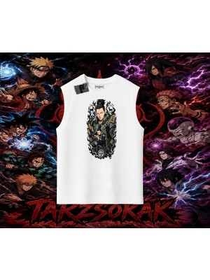 Tarzsokak Shikamaru Nara Naruto Anime Karakter Oversize Unisex Kolsuz Tişört Beyaz