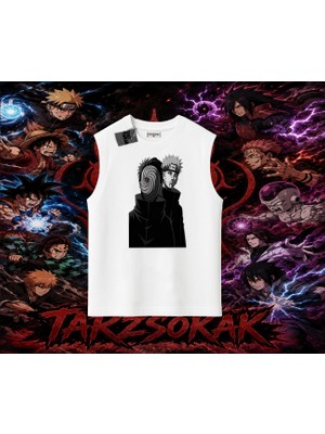 Tarzsokak Pain Nagato Naruto Anime Karakter Oversize Unisex Kolsuz Tişört Beyaz