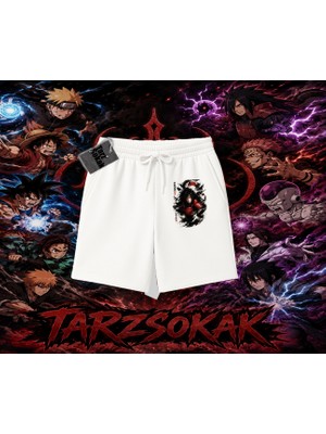 Tarzsokak Madara Uchiha Naruto Anime Karakteri Unisex Şort Beyaz