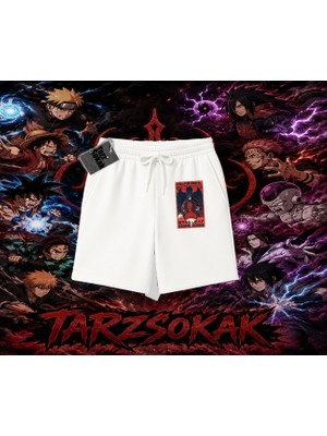 Tarzsokak Madara Uchiha Naruto Anime Karakteri Unisex Şort Beyaz