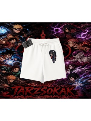 Tarzsokak Madara Uchiha Naruto Anime Karakteri Unisex Şort Beyaz