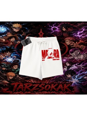 Tarzsokak Madara Uchiha Naruto Anime Karakteri Unisex Şort Beyaz