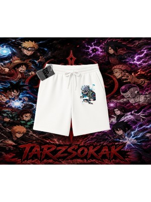 Tarzsokak Kakashi Hatake Naruto Anime Karakteri Unisex Şort Beyaz