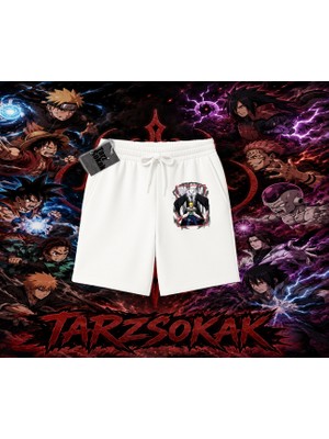 Tarzsokak Jiraiya Naruto Anime Karakteri Unisex Şort Beyaz
