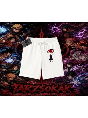 Tarzsokak Obito Uchiha Naruto Anime Karakteri Unisex Şort Beyaz