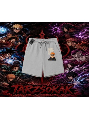 Tarzsokak Pain Nagato Naruto Anime Karakter Unisex Şort Beyaz