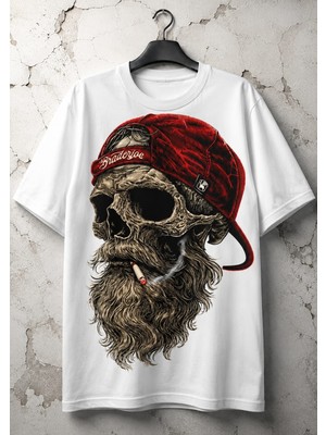 Carismatisort Renkli Motorcu Kurukafa Bay Bayan Erkek Kadın Tişört Tshirt