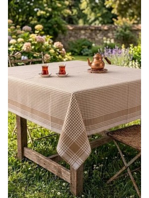 Cacao Home Küçük Kare Desen Pötikare Masa Örtüsü Sofra Bezi Piknik Örtüsü Masaörtüsü