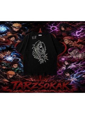 Tarzsokak Deidara Naruto Anime Karakteri Oversize Unisex Tişört Beyaz