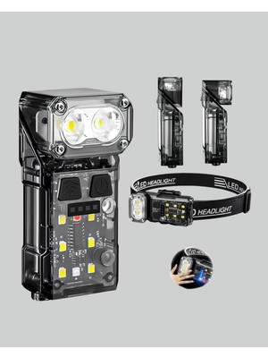 Mercora Tech 3 Fonksiyonlu LED Far El Feneri Çalışma Lambası Uzun Pil Ömürlü Yeni Nesil