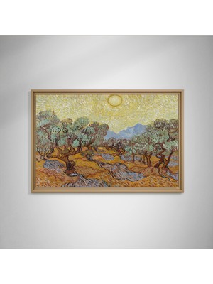 Ahsenico Zeytin Ağaçları (1889) – Vincent Van Gogh - Çerçeveli Kanvas Tablo