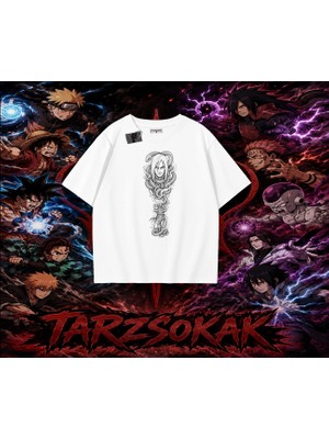 Tarzsokak Orochimaru Naruto Anime Karakter Oversize Unisex Tişört Beyaz