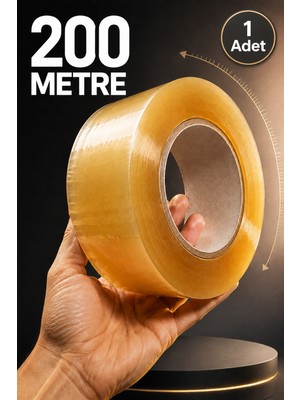 Boldy 200 Metre Koli Bandı - Koli Bantlama - Güçlü Yapışkanlı Koli Bandı – Paketleme ve Kargo Bandı - Paketleme Bandı - Şeffaf Koli Bandı 4,5CMX200 Metre ( 1 Adet )