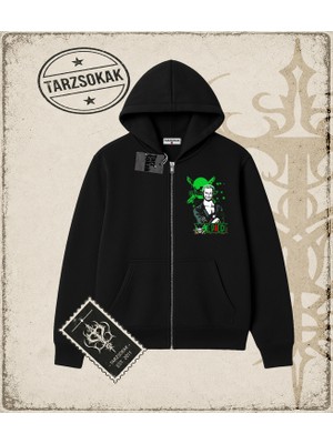 Tarzsokak One Piece Anime Karakterleri  Oversize Unisex Hırka & Çeket Fermuarlı Sweatshirt Beyaz
