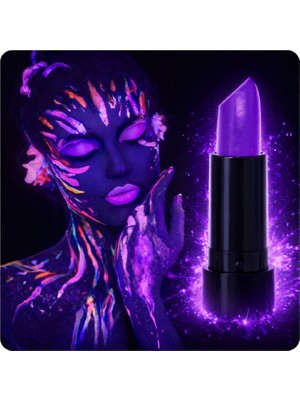 Hace Bazaar Uv Neon Mor Ruj – Karanlıkta Parlayan Makyaj Boyası