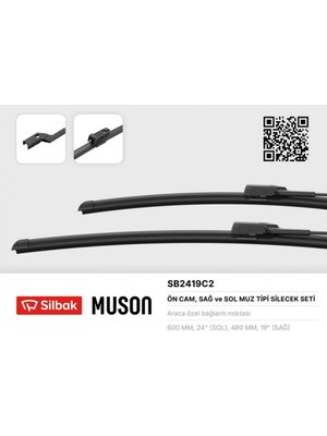 Silbak Novapazr Silecek Süpürgesi 600/480MM Muz Tipi Jetta Iv-Passat-Variant-Alltrack 02/11