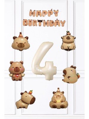 Delixa Kapibara Doğum Günü Süsleme Seti Balon ve Banner Seti