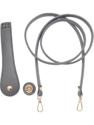 Delixa Aksesuar Suni Deri Cep Telefonu Seti Dikişli Gri Renk Light Gold Metalli