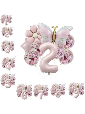 Delixa Gold Kelebek Papatyalı 2 Yaş Folyo Balon Set